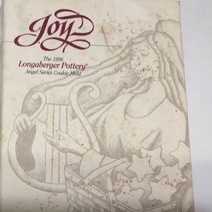 "Joy" Cookie Mold - Vintage -The 1996 Longaberger Pottery Angel Series W/ Box